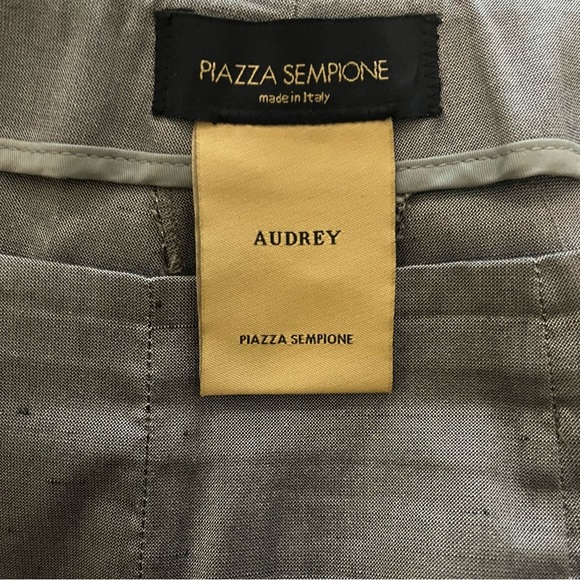 Piazza Sempione Audrey Silk Silver/Gray Metallic Cropped Trousers - Picture 9 of 9
